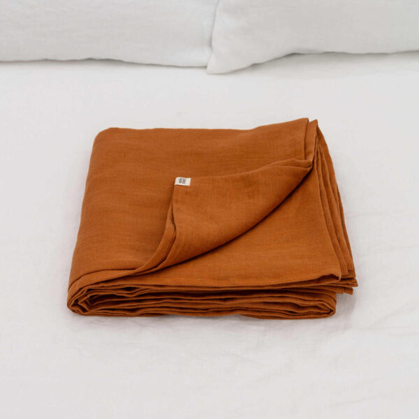 Cinnamon linen flat sheet