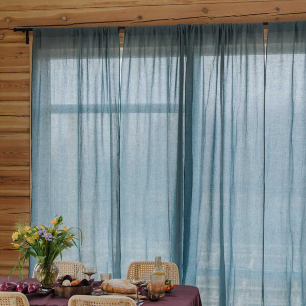 Dark Grey Daytime Tunnel Top or Tie Top Curtain (4)