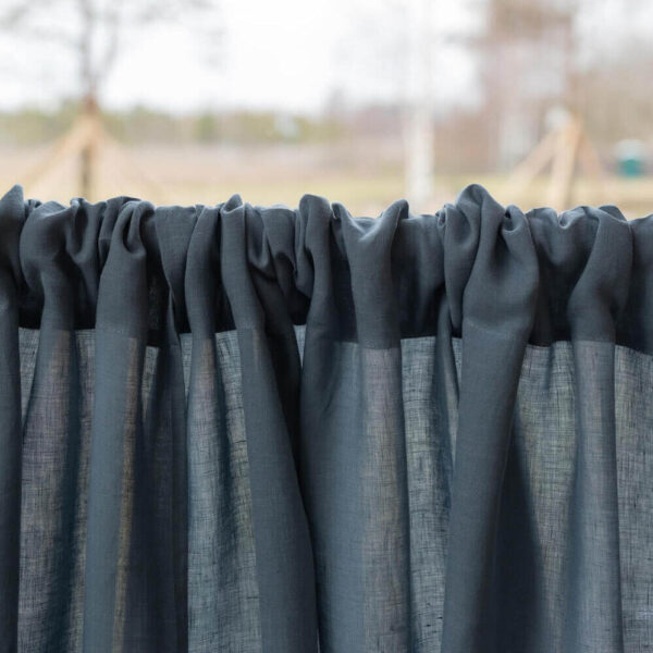 Dark Grey Daytime Tunnel Top or Tie Top Curtain (5)