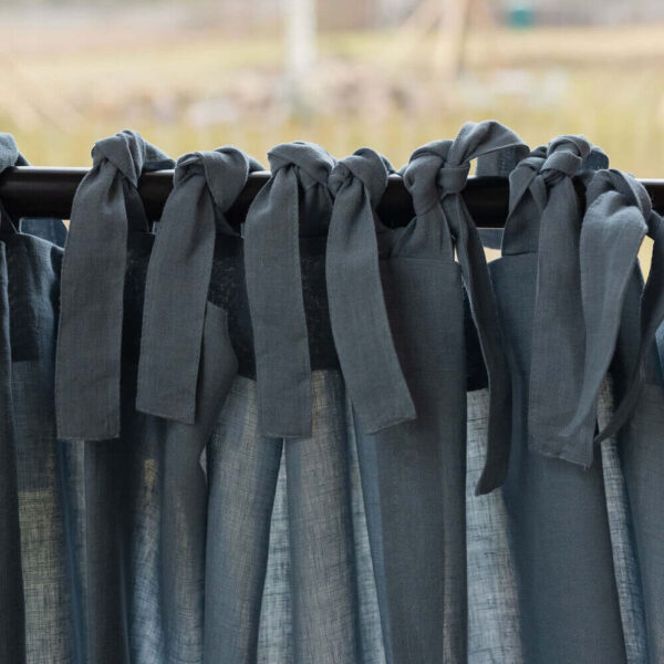 Dark Grey Daytime Tunnel Top or Tie Top Curtain (6)