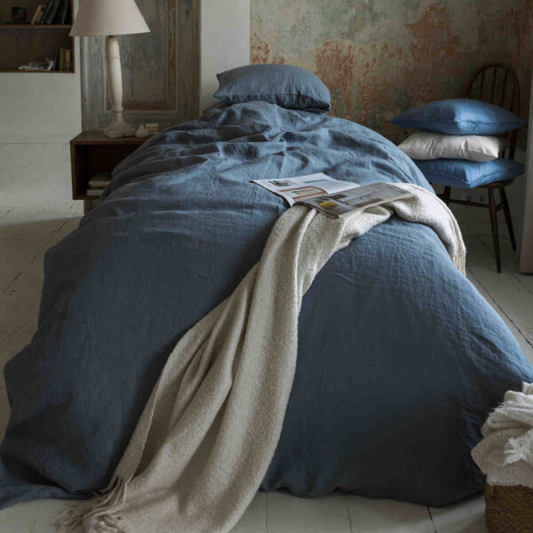 Dark Grey linen duvet cover set