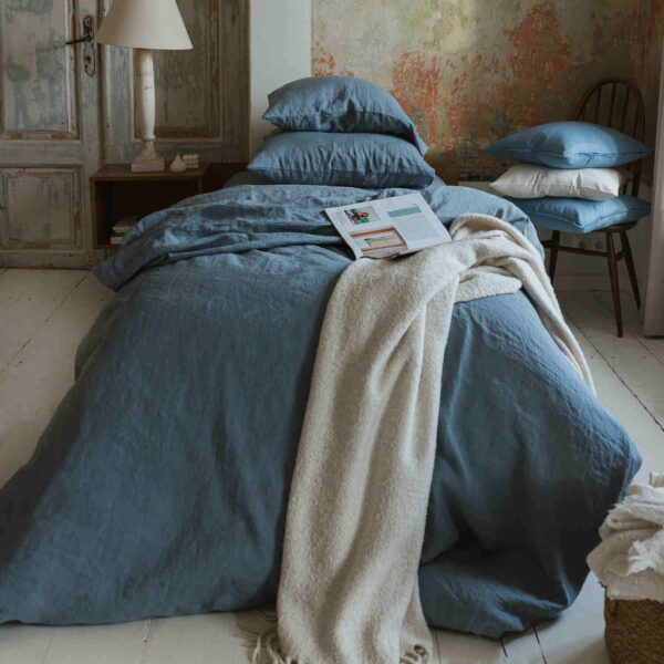 Dark Grey linen flat sheet (2)