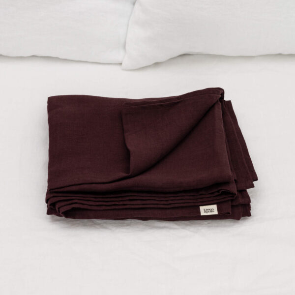Deep Purple linen flat sheet
