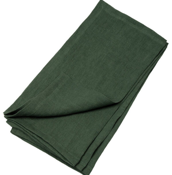 Forest Green linen napkin set of 4