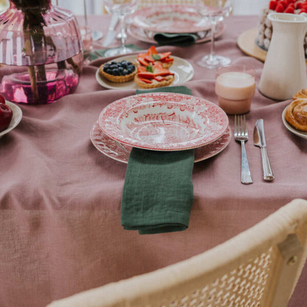 Forest Green linen napkin set of 4 (2)