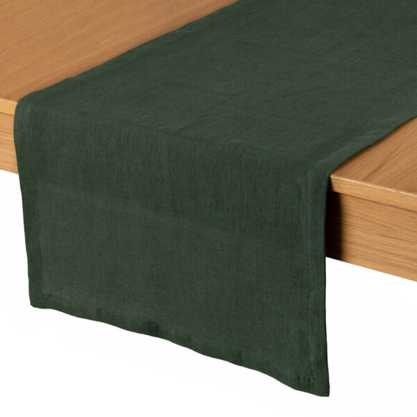 Forest Green linen table runner