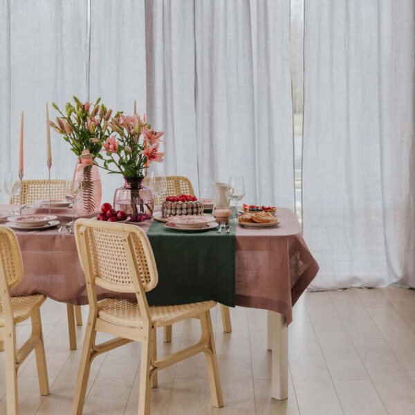 Forest Green linen table runner (3)