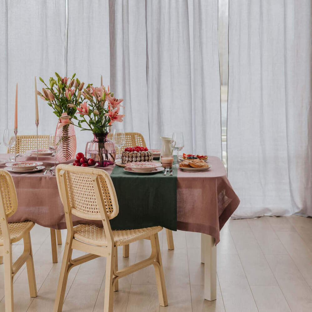 Forest Green linen table runner (3)