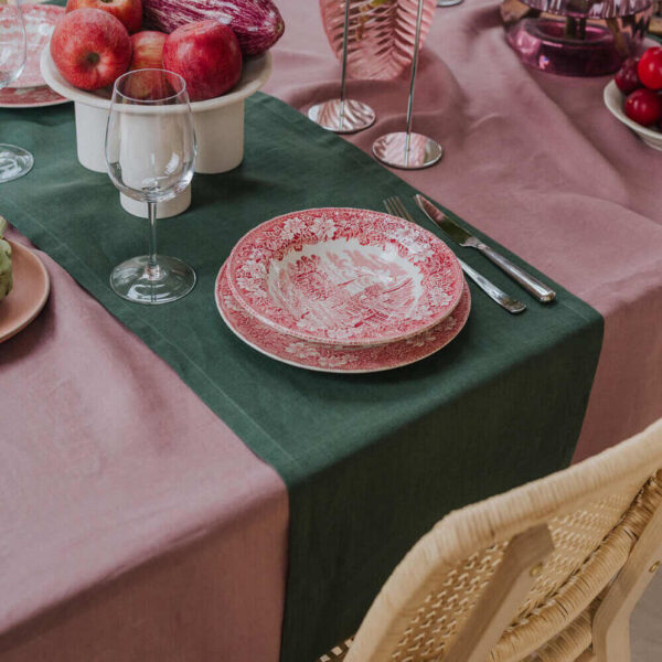 Forest Green linen table runner (4)