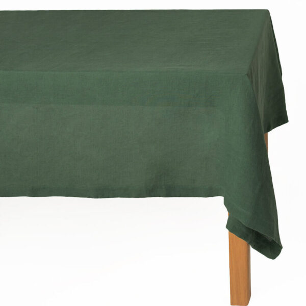 Forest Green linen tablecloth