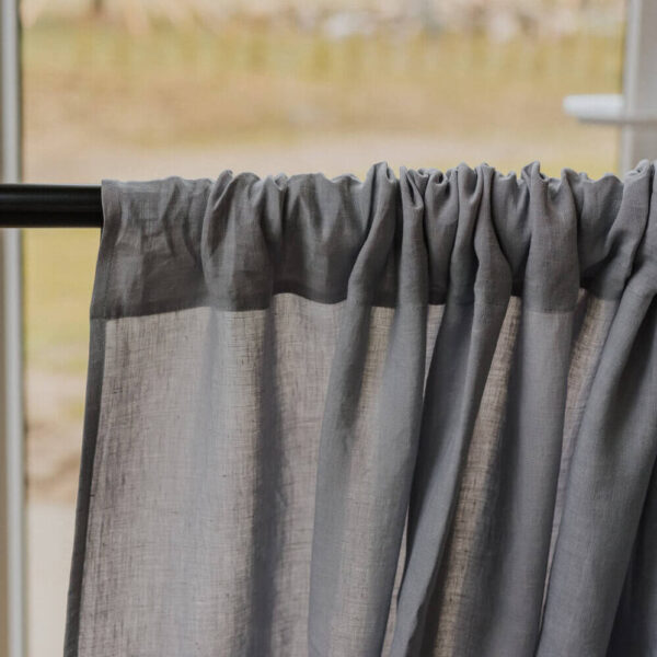 Light Grey Daytime Tunnel Top or Tie Top Curtain (5)