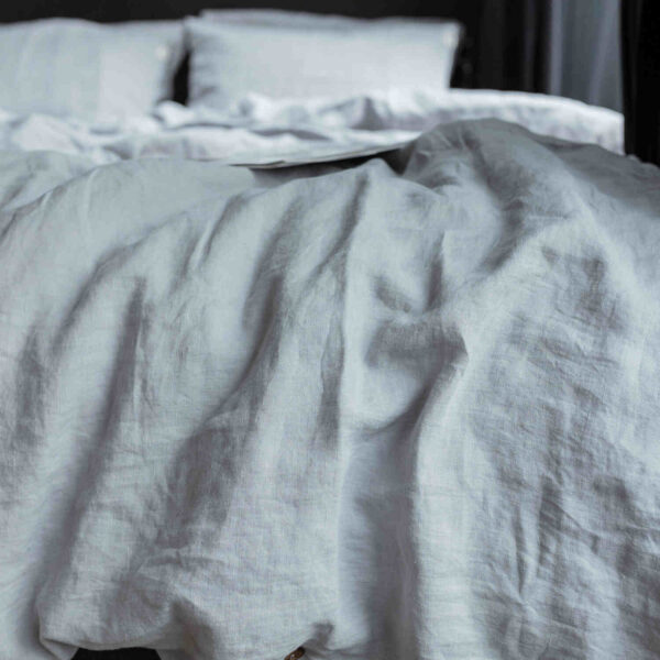 Light Grey linen duvet cover set (2)