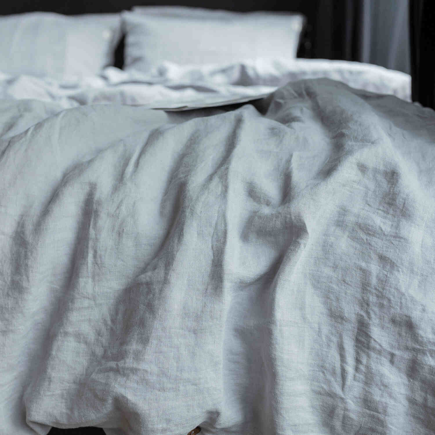 Light Grey linen duvet cover set (2)