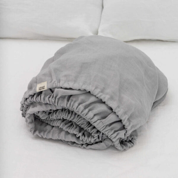 Light Grey linen fitted sheet