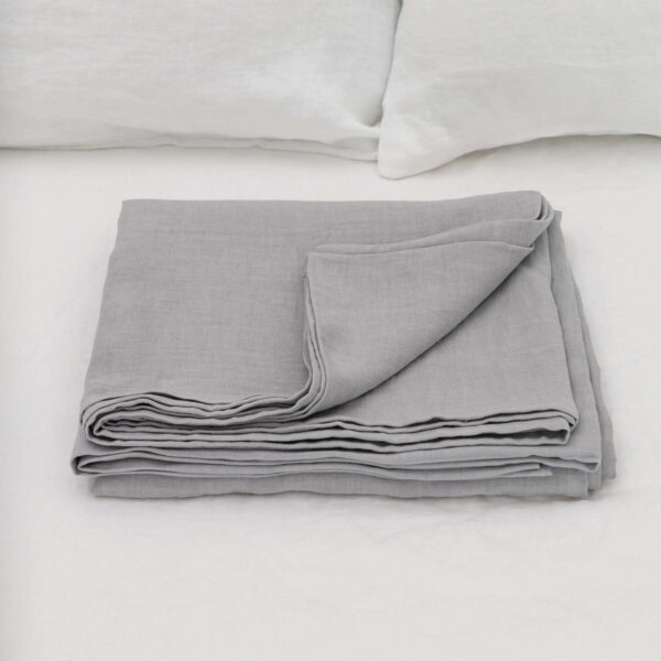 Light Grey linen flat sheet