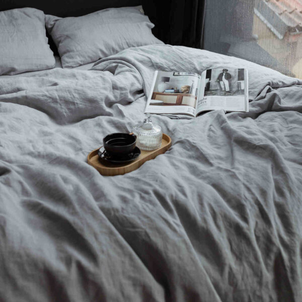 Light Grey linen flat sheet (2)