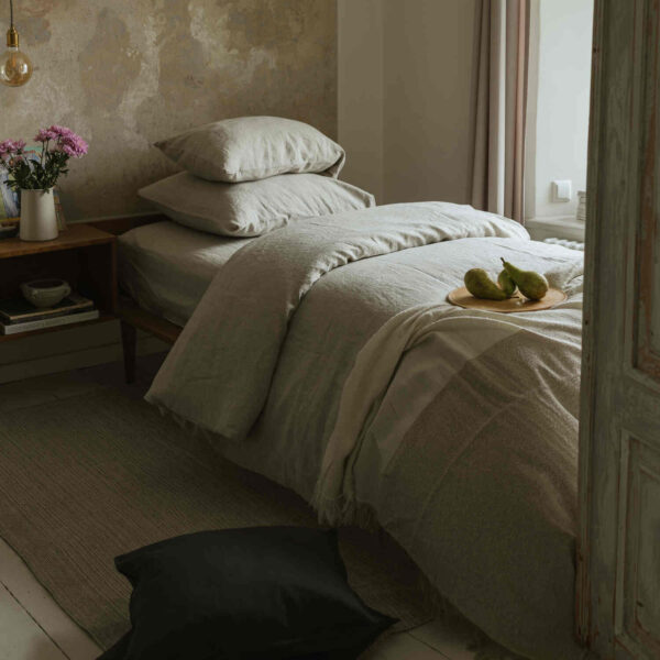 Natural Melange linen duvet cover set