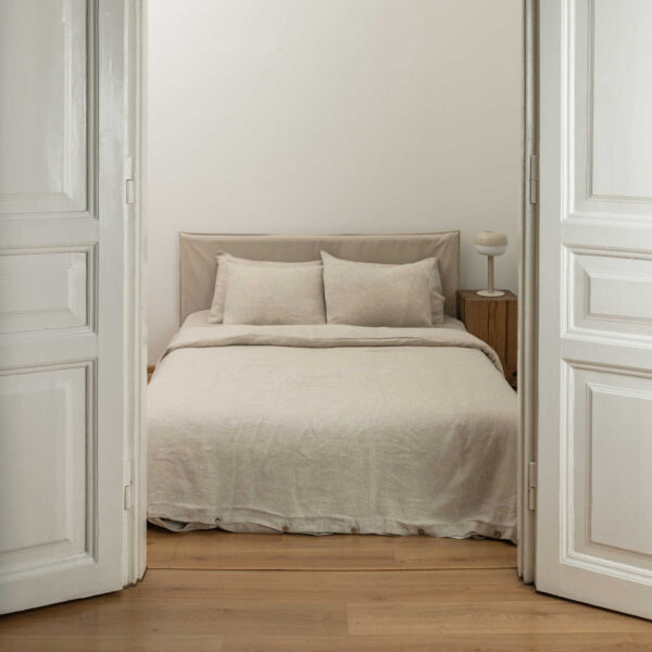 Natural Melange linen duvet cover set (2)