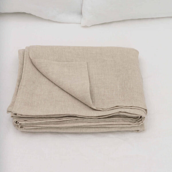 Natural Melange linen flat sheet