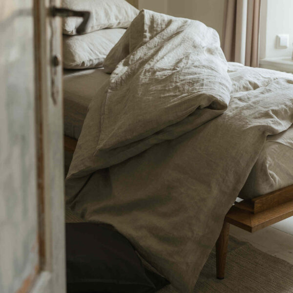 Natural Melange linen flat sheet (2)