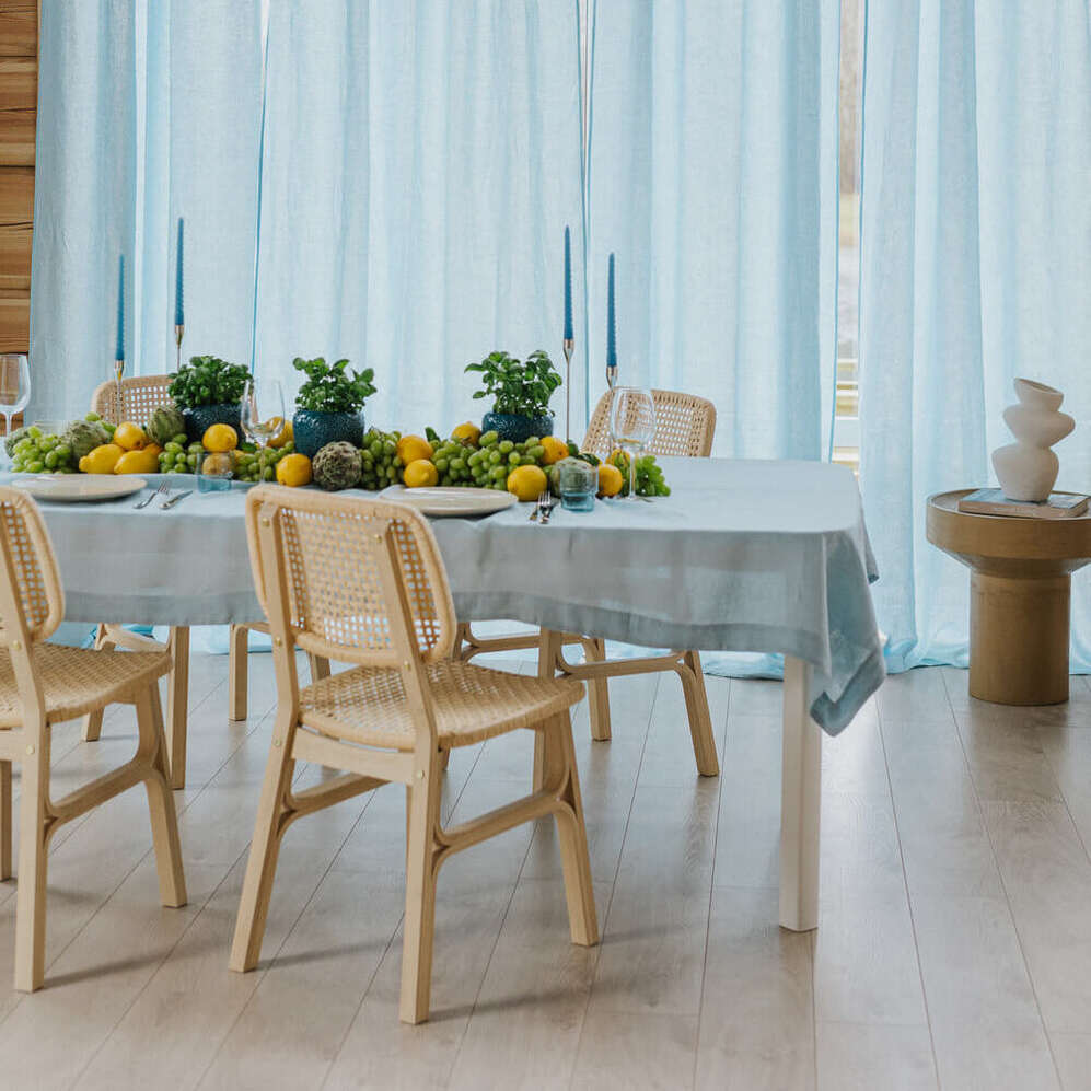 Sky Blue linen tablecloth (2)