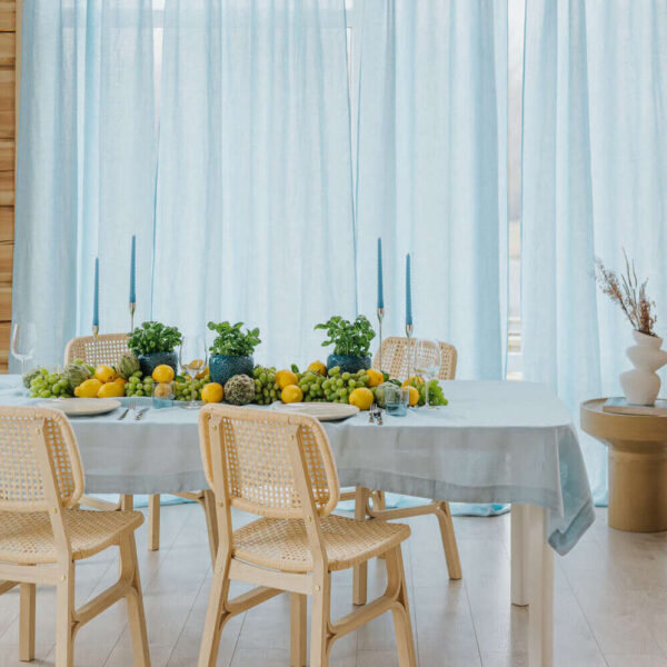Sky Blue linen tablecloth (3)