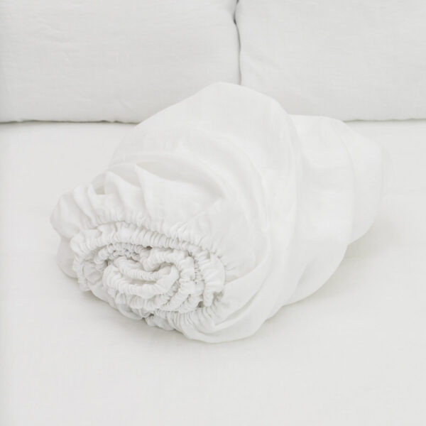 White linen fitted sheet