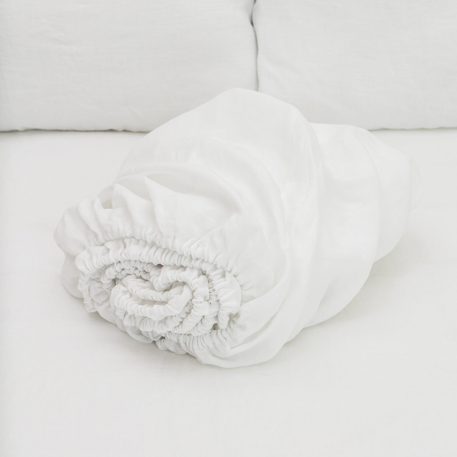 White linen fitted sheet