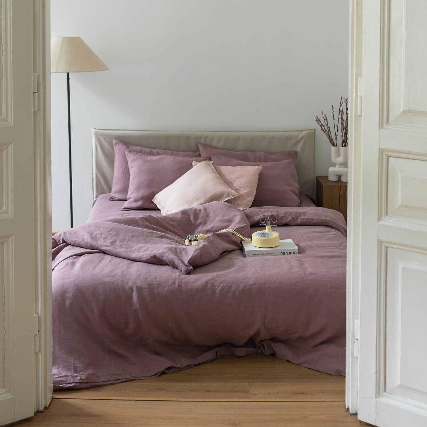 Woodrose linen duvet cover set