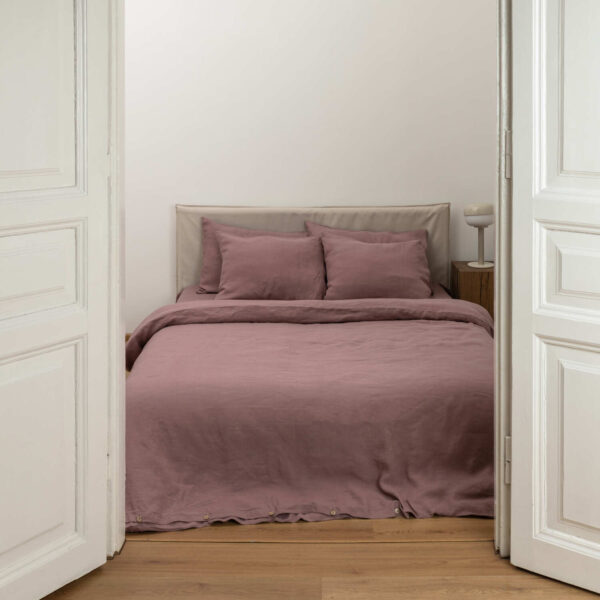 Woodrose linen duvet cover set (2)