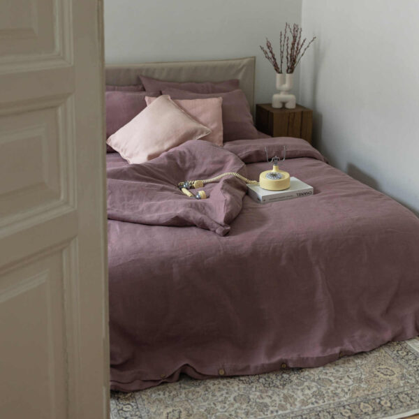 Woodrose linen flat sheet (2)