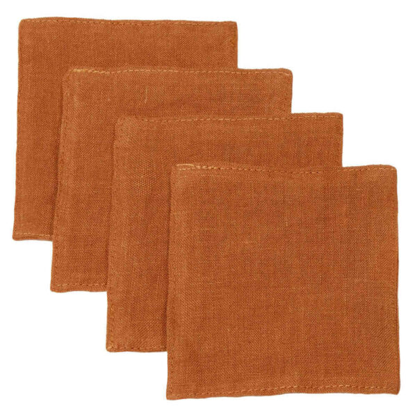 Cinnamon linen coaster set