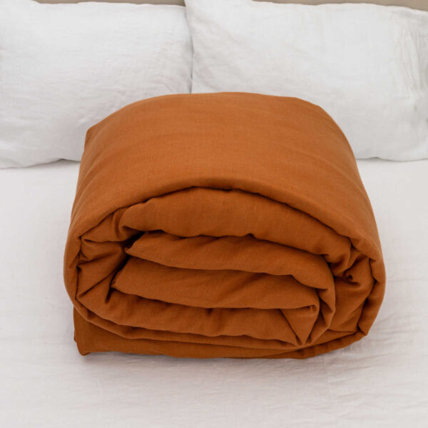 Cinnamon linen duvet cover
