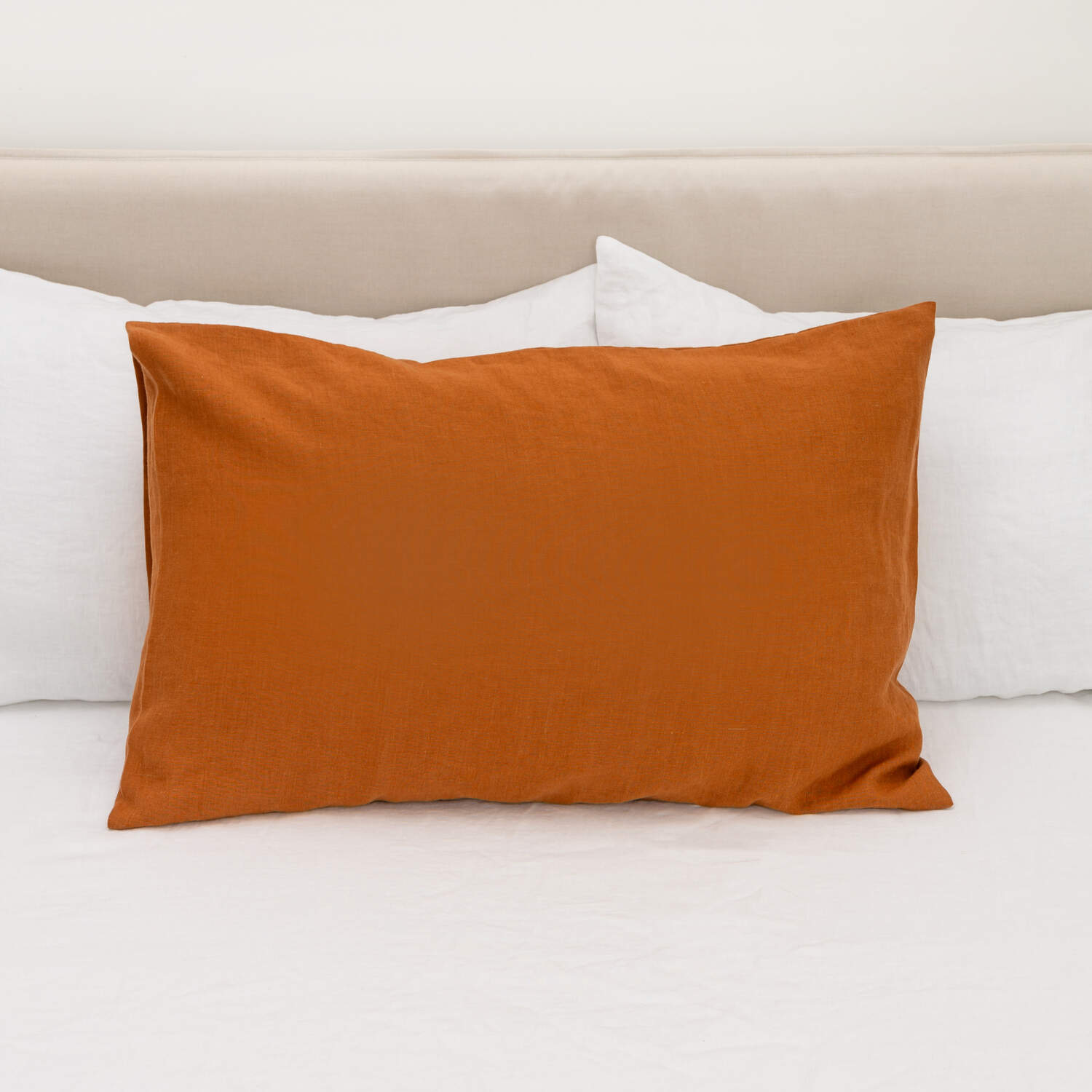 Cinnamon linen pillow case