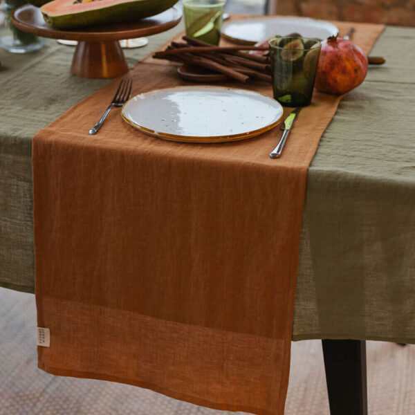 Cinnamon linen table runner (4)