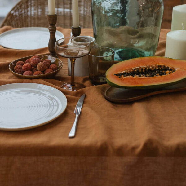 Cinnamon linen tablecloth (4)