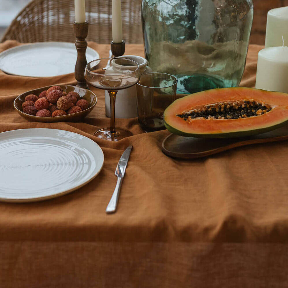 Cinnamon linen tablecloth (4)