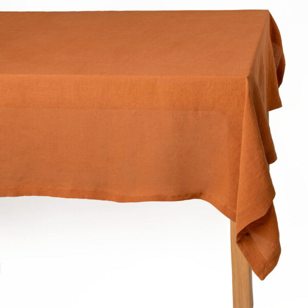 Cinnamon linen tablecloth