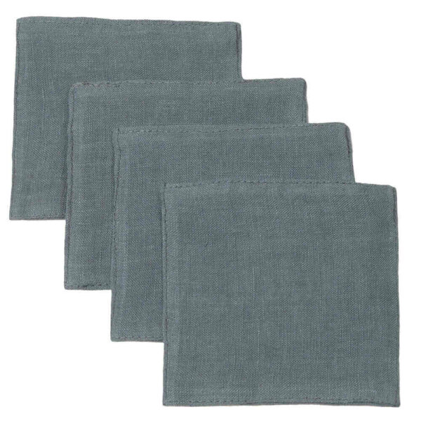 Dark Grey linen coaster set
