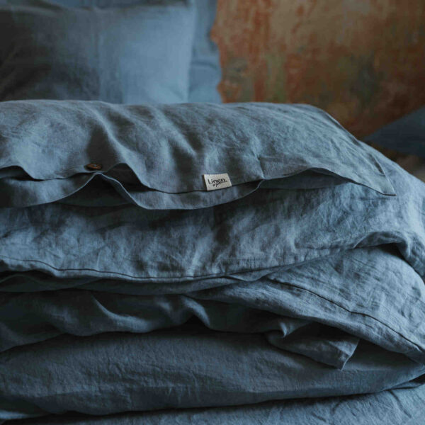 Dark Grey linen duvet cover