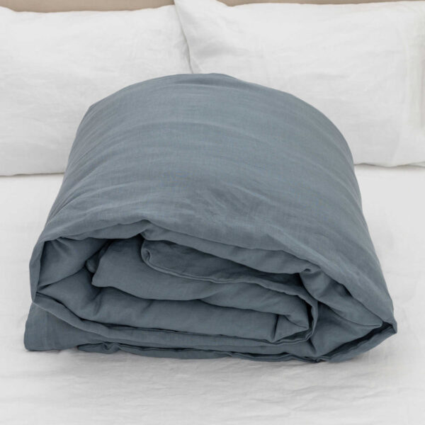 Dark Grey linen duvet cover (2)