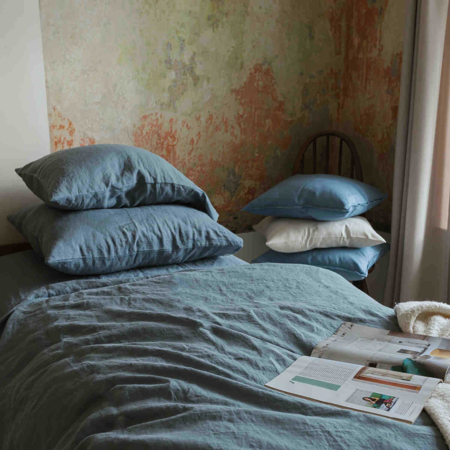 Dark Grey linen pillow case (2)