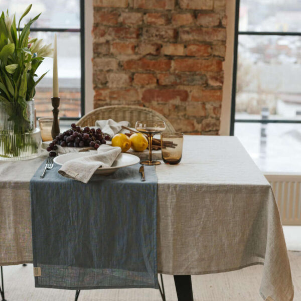 Dark Grey linen table runner (3)