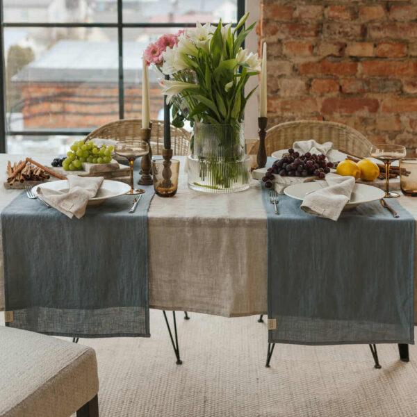 Dark Grey linen table runner (4)