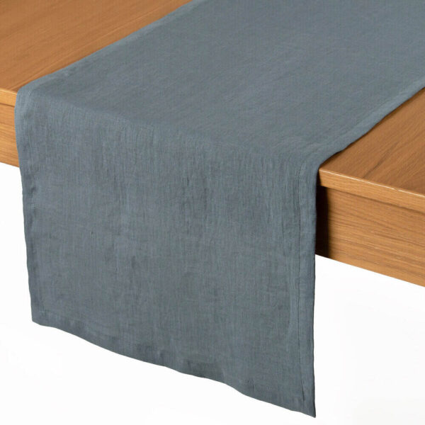 Dark Grey linen table runner