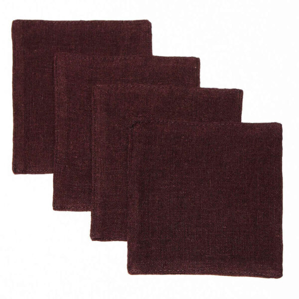 Deep Purple linen coaster set