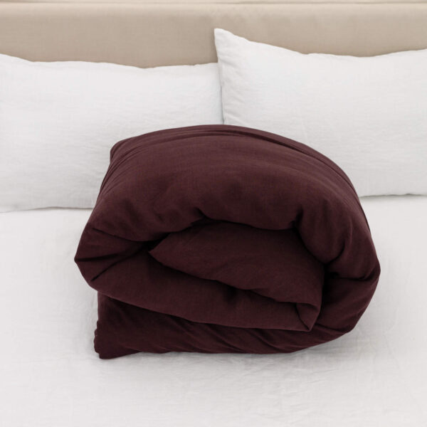 Deep Purple linen duvet cover