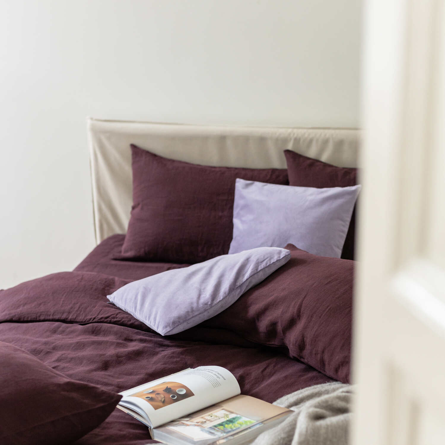 Deep Purple linen pillow case (2)