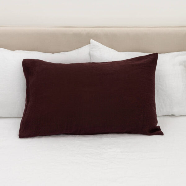 Deep Purple linen pillow case