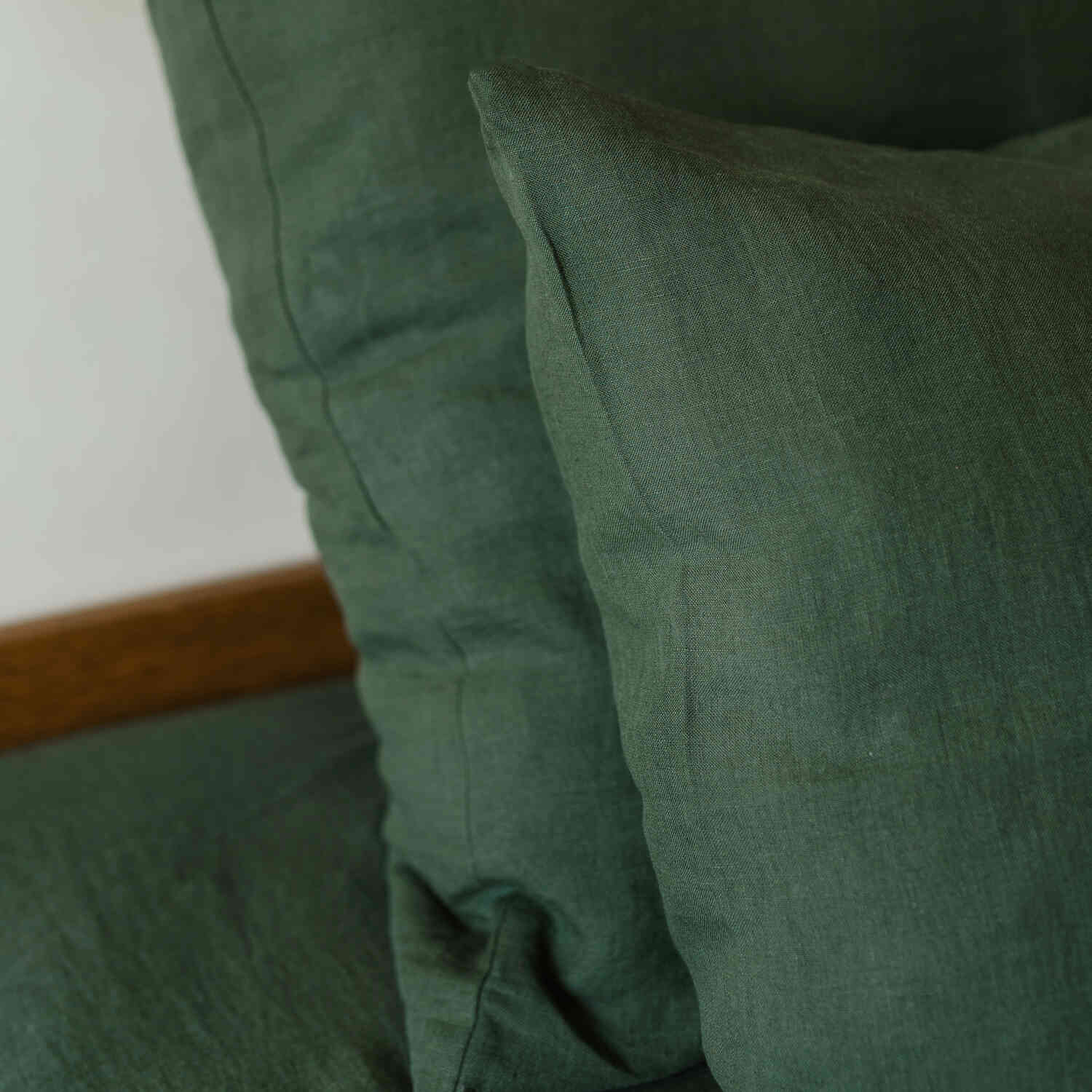 Forest Green linen bed sheet set (1)
